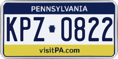 PA license plate KPZ0822