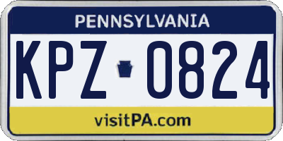 PA license plate KPZ0824
