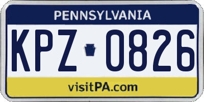 PA license plate KPZ0826