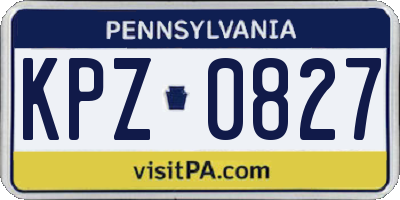 PA license plate KPZ0827