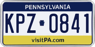 PA license plate KPZ0841