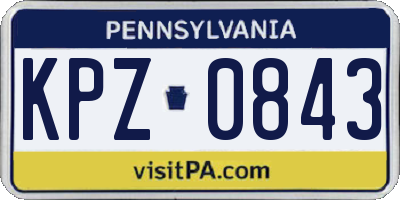 PA license plate KPZ0843