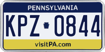 PA license plate KPZ0844