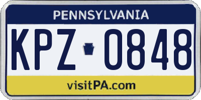 PA license plate KPZ0848