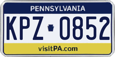 PA license plate KPZ0852