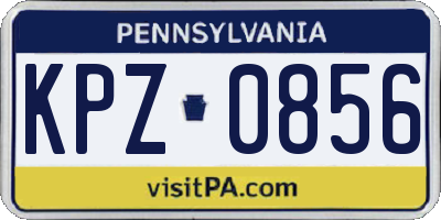PA license plate KPZ0856