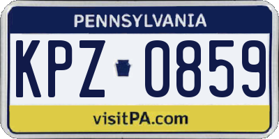 PA license plate KPZ0859