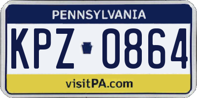 PA license plate KPZ0864
