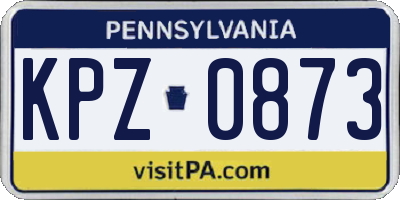 PA license plate KPZ0873