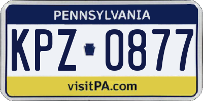 PA license plate KPZ0877
