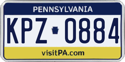 PA license plate KPZ0884