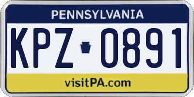 PA license plate KPZ0891