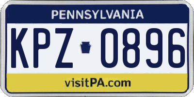 PA license plate KPZ0896