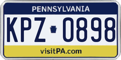 PA license plate KPZ0898