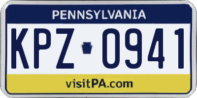 PA license plate KPZ0941