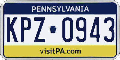 PA license plate KPZ0943