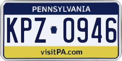PA license plate KPZ0946