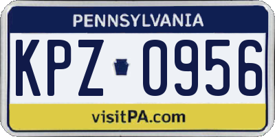 PA license plate KPZ0956