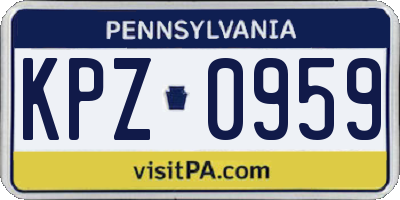 PA license plate KPZ0959