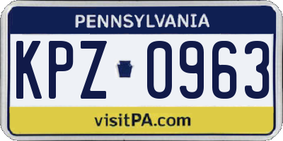 PA license plate KPZ0963