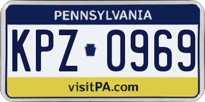 PA license plate KPZ0969