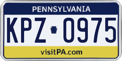 PA license plate KPZ0975
