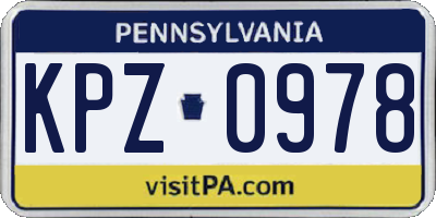 PA license plate KPZ0978