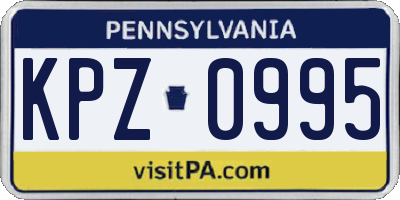 PA license plate KPZ0995