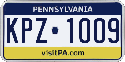 PA license plate KPZ1009