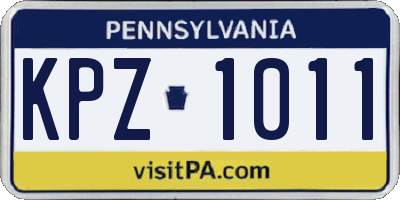 PA license plate KPZ1011