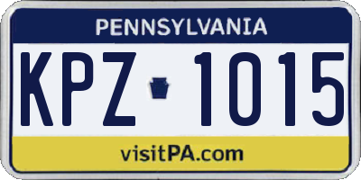 PA license plate KPZ1015