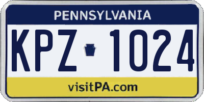 PA license plate KPZ1024