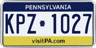 PA license plate KPZ1027