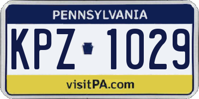 PA license plate KPZ1029