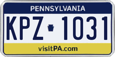 PA license plate KPZ1031