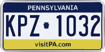 PA license plate KPZ1032