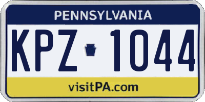 PA license plate KPZ1044