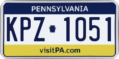 PA license plate KPZ1051