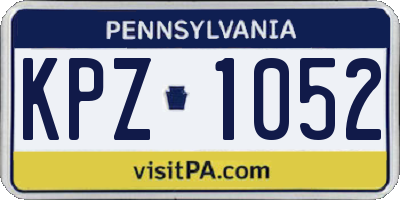 PA license plate KPZ1052