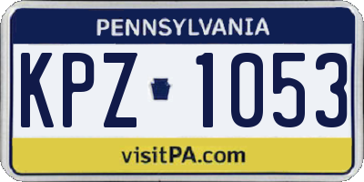 PA license plate KPZ1053