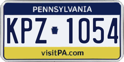 PA license plate KPZ1054