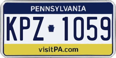 PA license plate KPZ1059