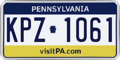 PA license plate KPZ1061