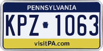 PA license plate KPZ1063