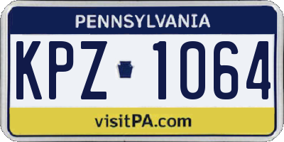 PA license plate KPZ1064