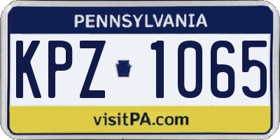 PA license plate KPZ1065