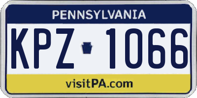 PA license plate KPZ1066