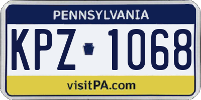 PA license plate KPZ1068