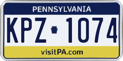 PA license plate KPZ1074