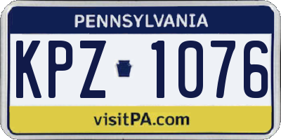 PA license plate KPZ1076